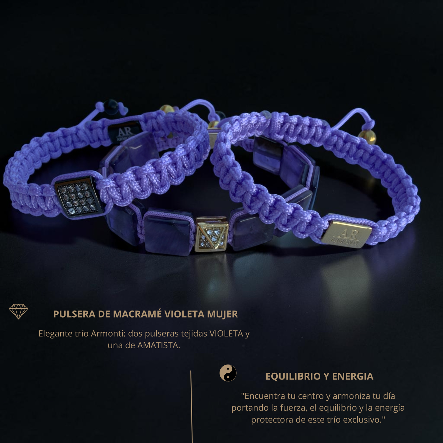 Pulsera violeta de MACRAMÉ mujer