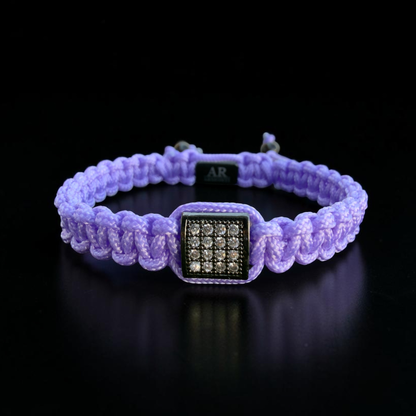 Pulsera violeta MACRAMÉ CIRCONITA para mujer