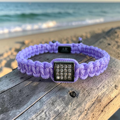 Pulsera violeta MACRAMÉ CIRCONITA para mujer