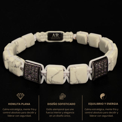 Pulsera piedra natural Howlita hombre