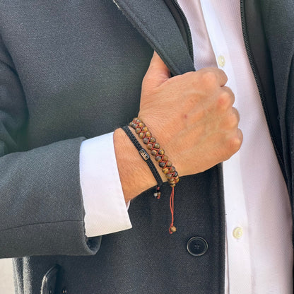 Pulsera Ojo de Tigre y Macramé Negro: Poder, Protección y Estilo Exclusivo