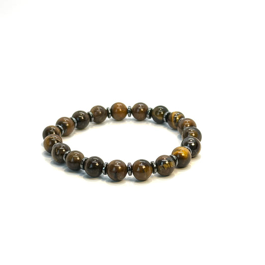 Pulsera OJO DE TIGRE y HEMATITA mujer