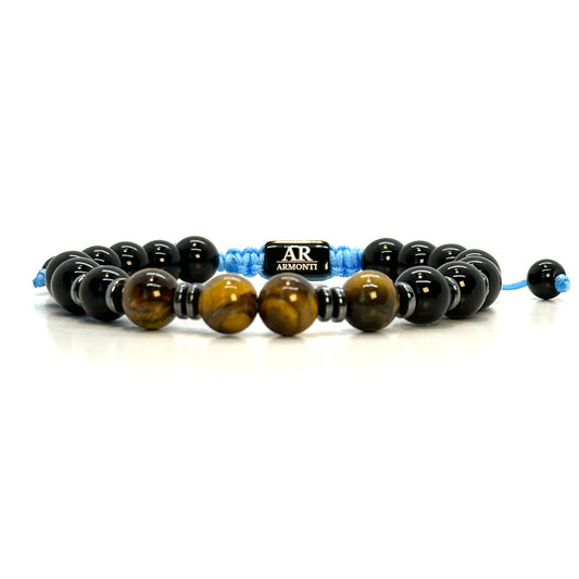 Pulsera ONIX con OJO DE TIGRE y HEMATITA mujer