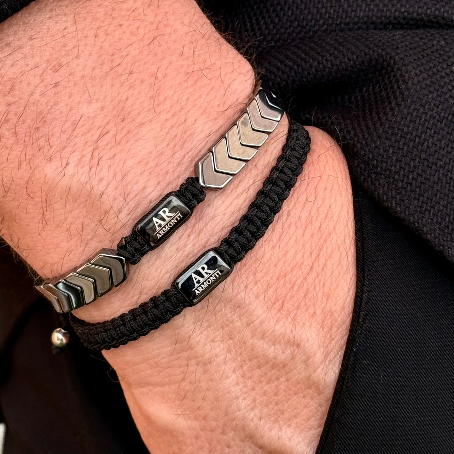 Pulsera MACRAMÉ negra hombre