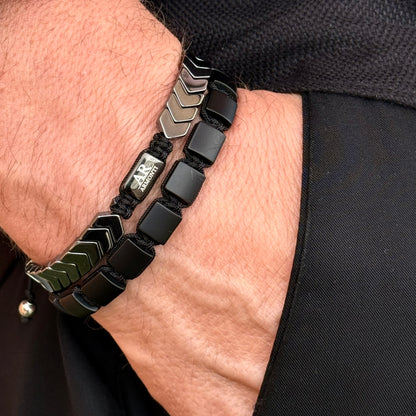 Pulsera piedra plana ÓNIX MATTE hombre de ARMONTI