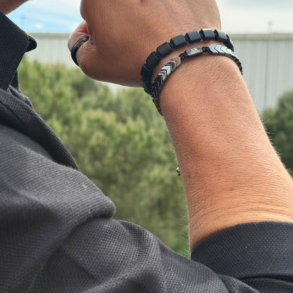 Pulsera piedra plana ÓNIX MATTE hombre de ARMONTI