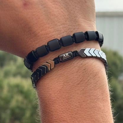 Pulsera piedra plana ÓNIX MATTE hombre de ARMONTI