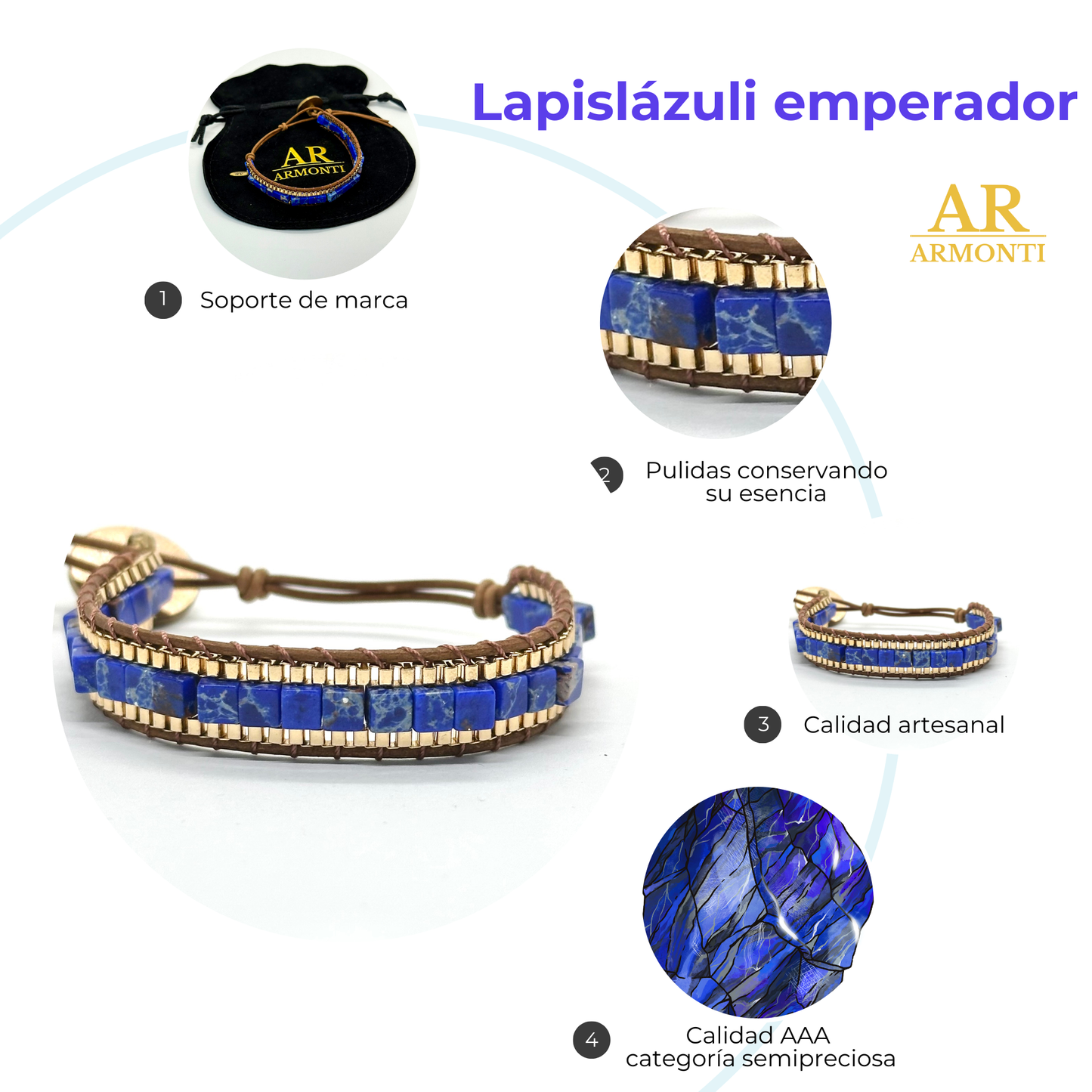Fine lapis lazuli bracelet for women in spring and summer