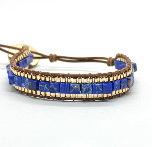 Pulsera lapislázuli fina para MUJER  en PRIMAVERA VERANO