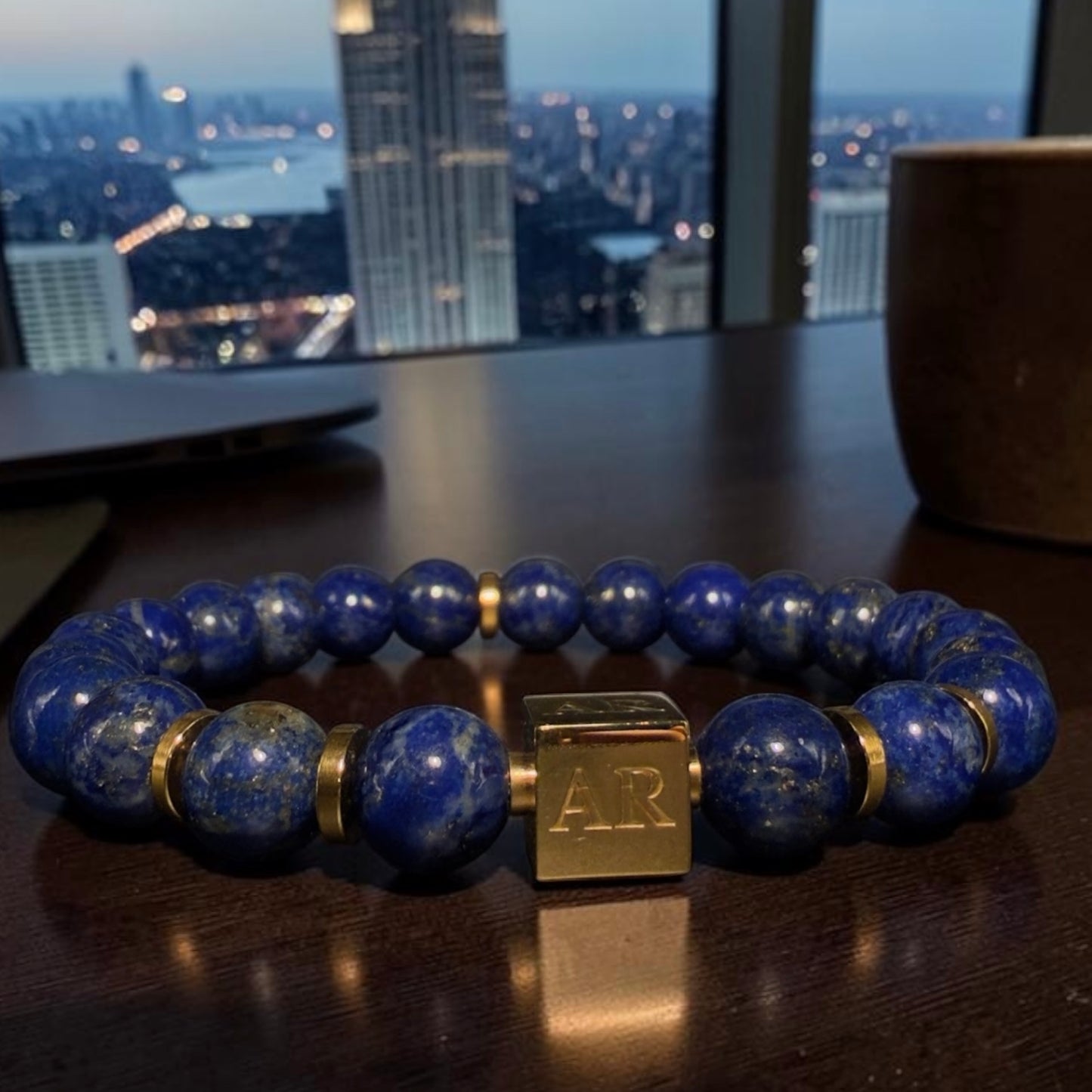 Pulsera lapislázuli 8mm hombre