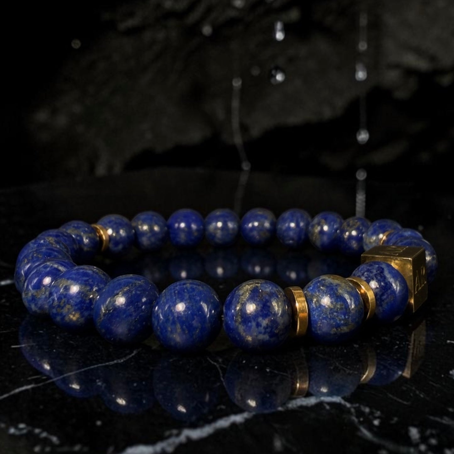 Pulsera lapislázuli 8mm hombre