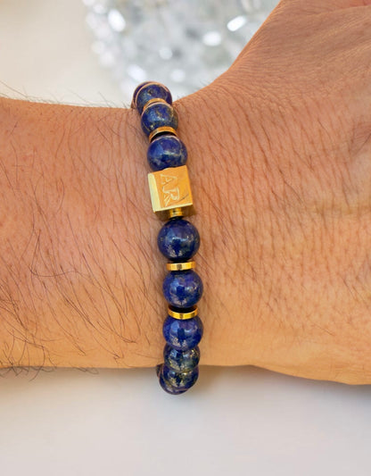 Pulsera lapislázuli 8mm hombre