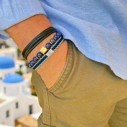 Pulsera lapislázuli 8mm hombre