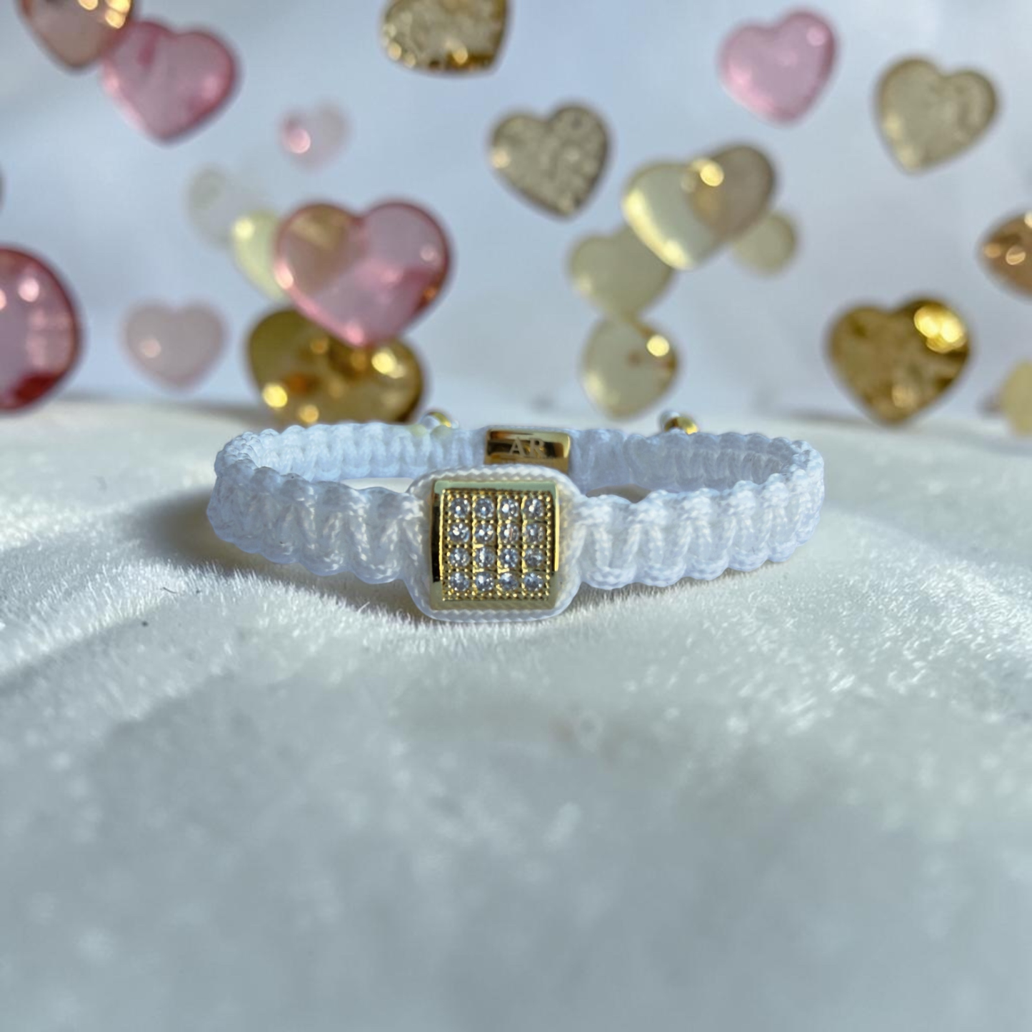 Pulsera blanca MACRAMÉ CIRCONITA para mujer