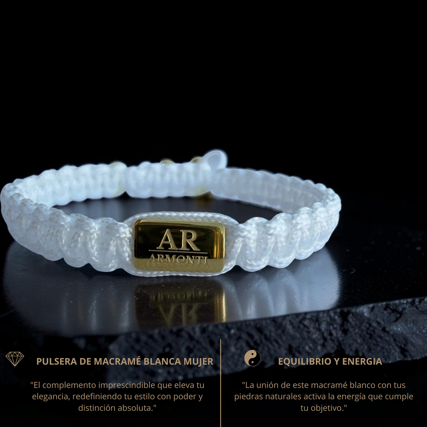 Pulsera blanca de MACRAMÉ para mujer