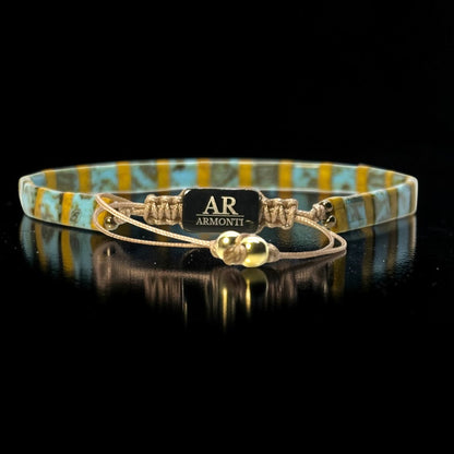 Turquoise blue MIYUKI bead bracelet for women