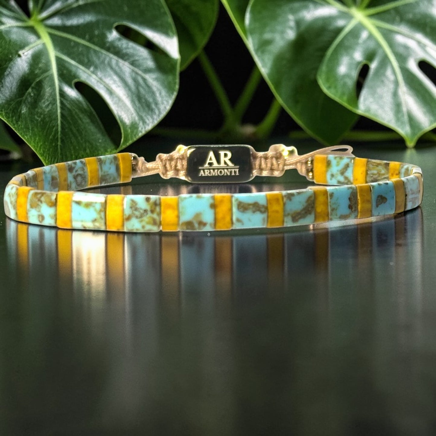 Turquoise blue MIYUKI bead bracelet for women