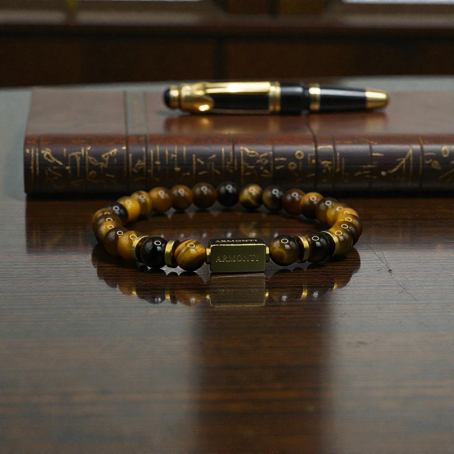 Pulsera de ojo de tigre amarillo 6mm