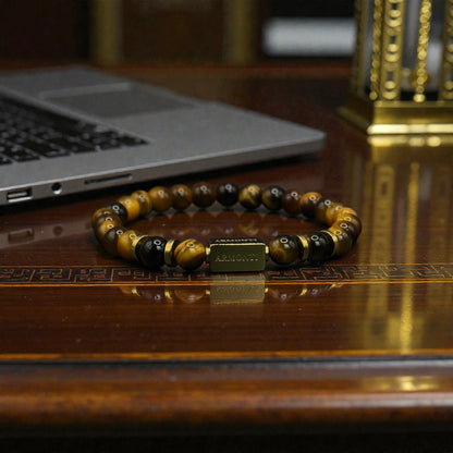 Pulsera de ojo de tigre amarillo 6mm