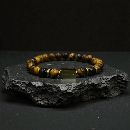 Pulsera de ojo de tigre amarillo 6mm