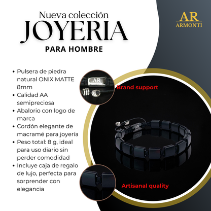 Men's Matte Onyx Bracelet by ARMONTI