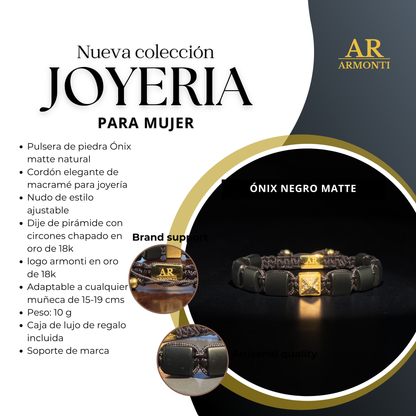 Matte Onyx women's bracelet: Power, dominance and elegance