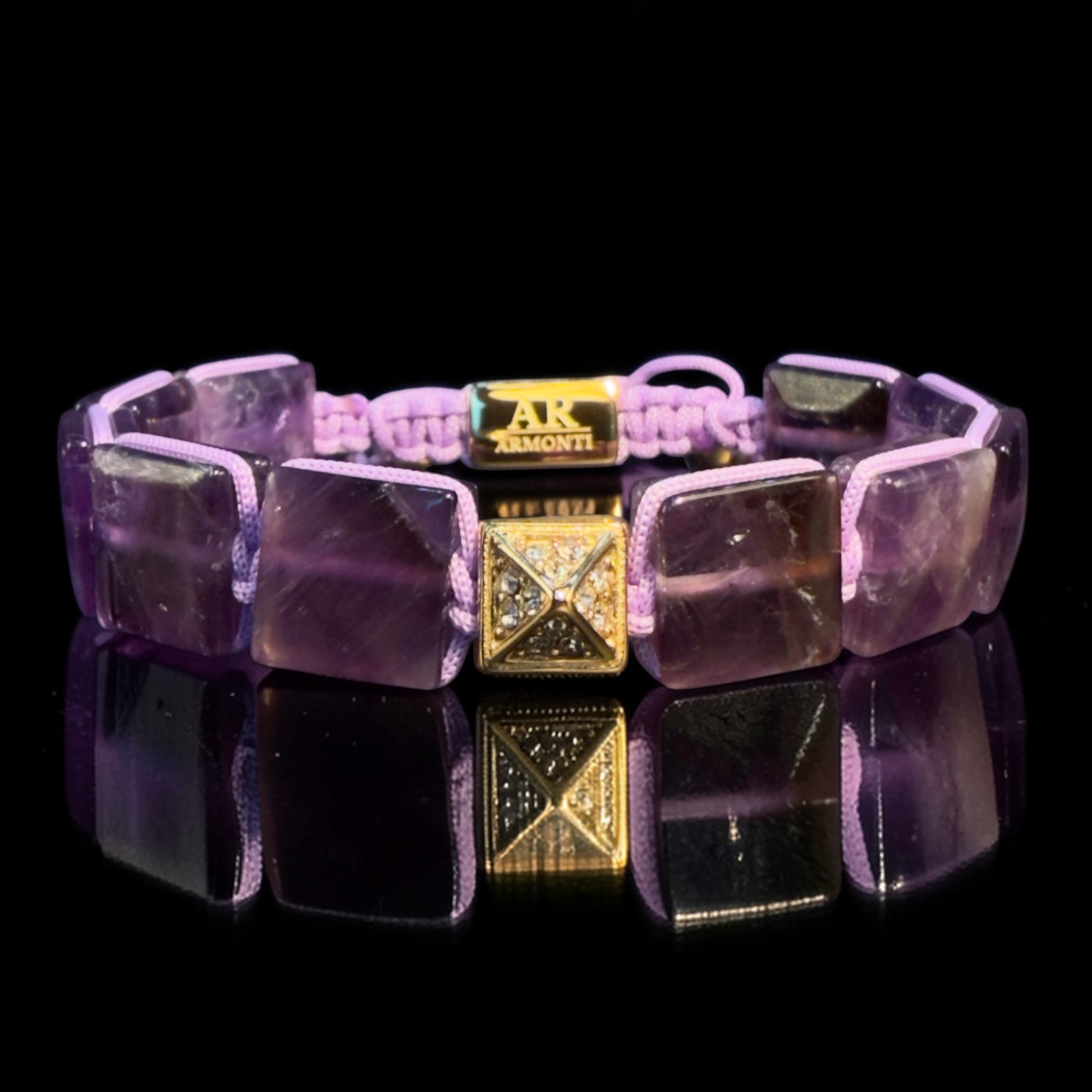 AMETHYST bracelet with flat stones for women
