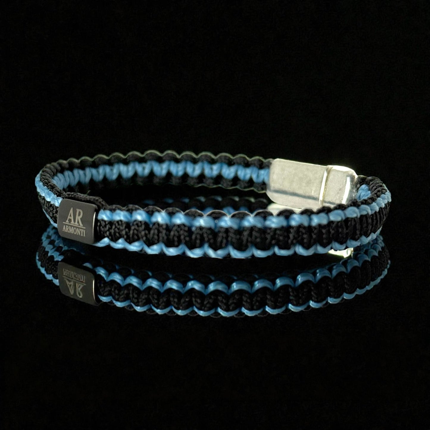 Pulsera MACRAMÉ Negra y azul hombre