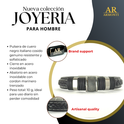 Renegade flat stitched leather bracelet by Armonti