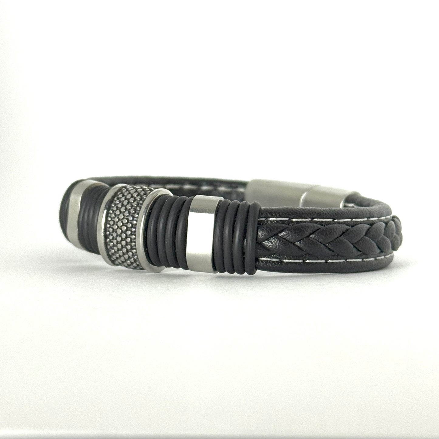 Renegade flat stitched leather bracelet by Armonti