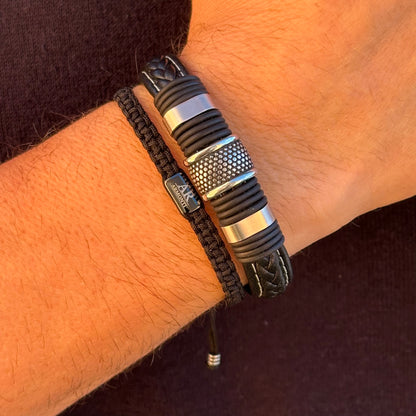 Renegade flat stitched leather bracelet by Armonti