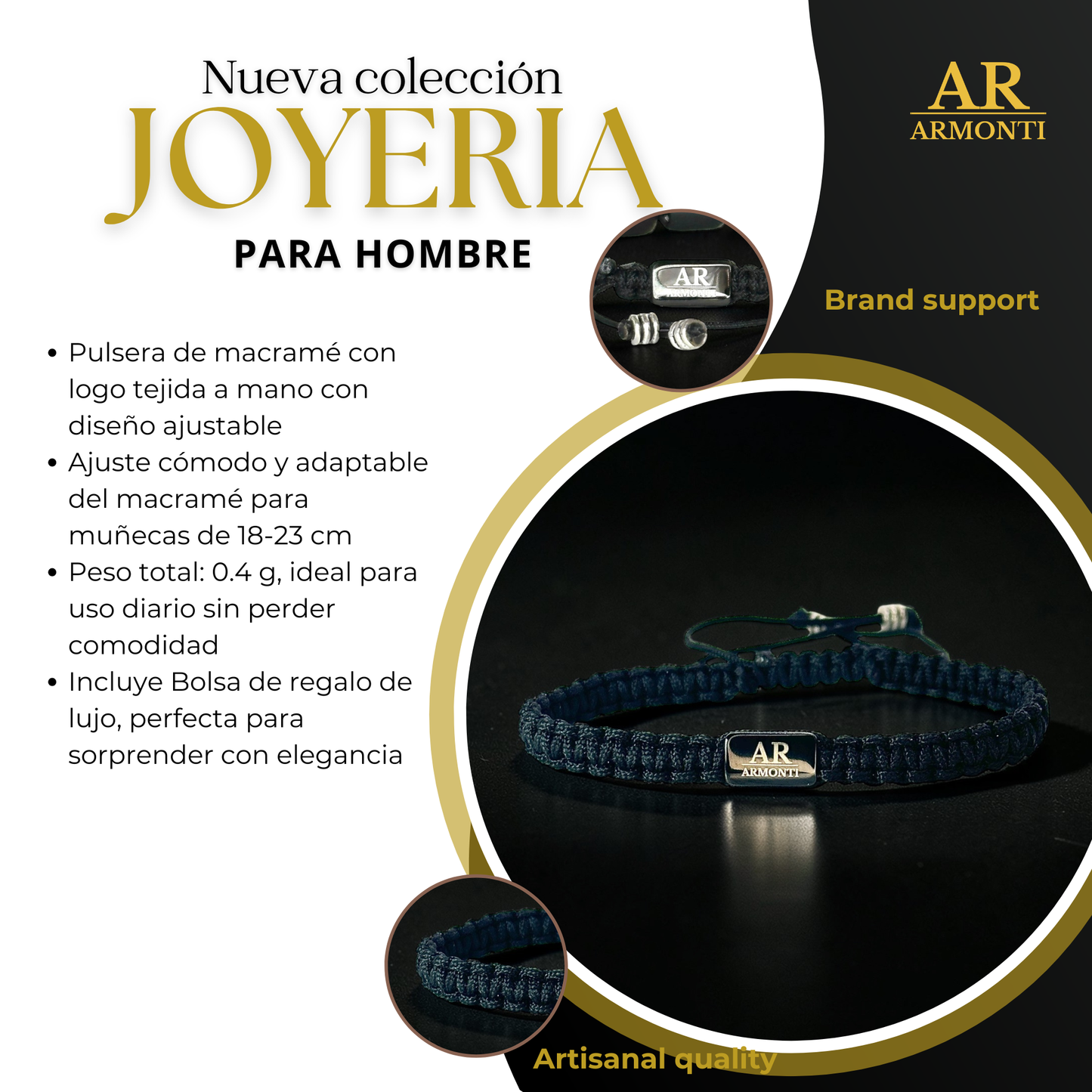 Brown braided leather and macramé bracelet: elegance and timeless style