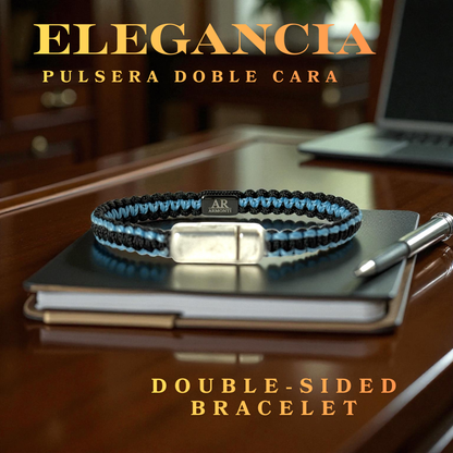 Pulsera MACRAMÉ Negra y azul hombre