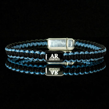 Pulsera MACRAMÉ Negra y azul hombre