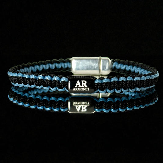 Pulsera MACRAMÉ Negra y azul hombre