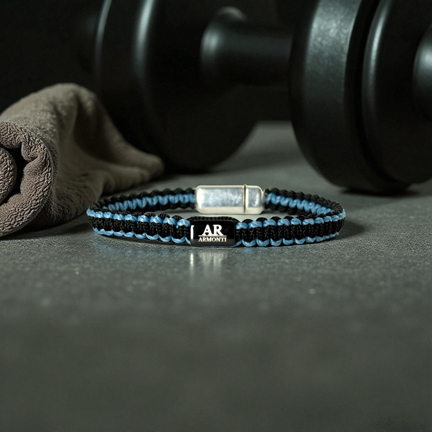 Pulsera MACRAMÉ Negra y azul hombre