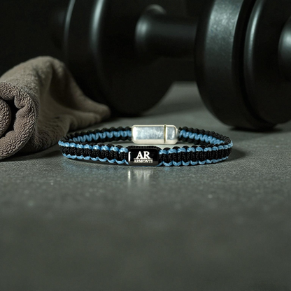 Pulsera MACRAMÉ Negra y azul hombre