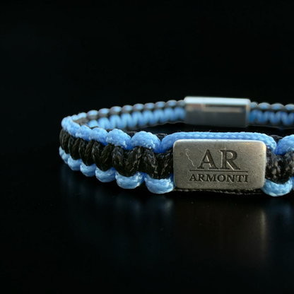 Pulsera MACRAMÉ Negra y azul hombre