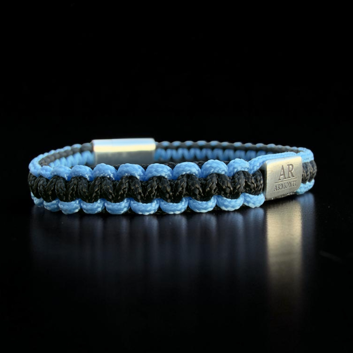 Pulsera MACRAMÉ Negra y azul hombre