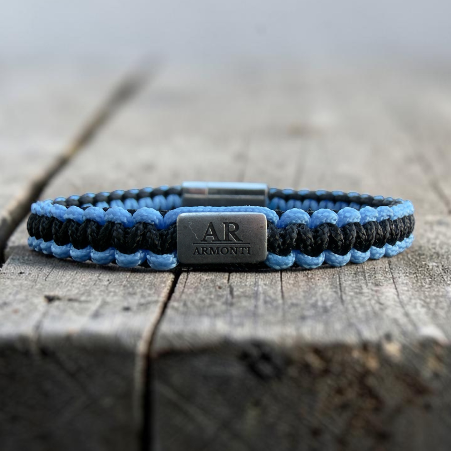Pulsera MACRAMÉ Negra y azul hombre