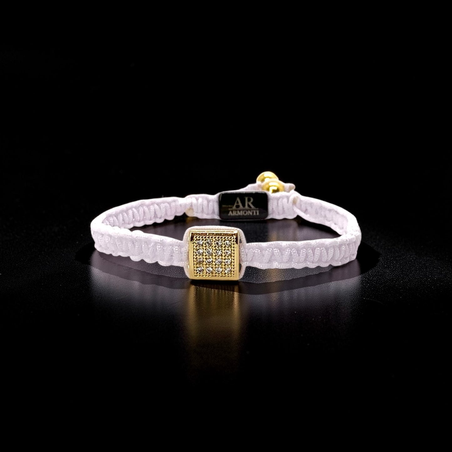 Pulsera blanca MACRAMÉ CIRCONITA para mujer