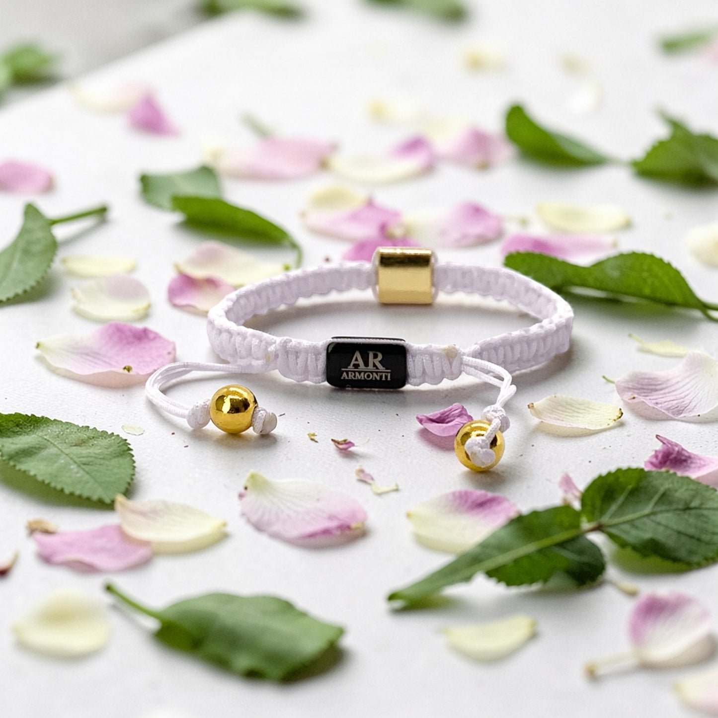 Pulsera blanca MACRAMÉ CIRCONITA para mujer