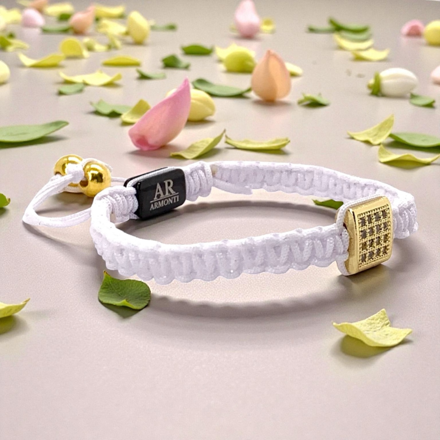 Pulsera blanca MACRAMÉ CIRCONITA para mujer