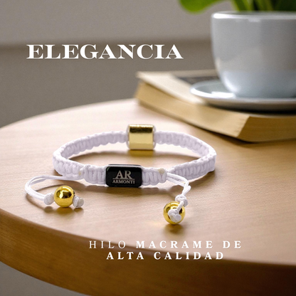 Pulsera blanca MACRAMÉ CIRCONITA para mujer