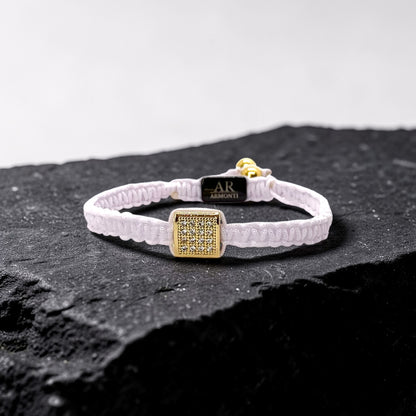 Pulsera blanca MACRAMÉ CIRCONITA para mujer