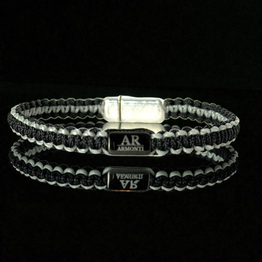 Pulsera MACRAMÉ Negra y gris hombre