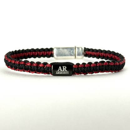 Pulsera MACRAMÉ negra y roja hombre