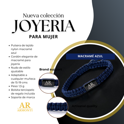Pulsera azul oscuro de MACRAMÉ mujer