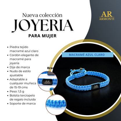 Pulsera azul turquesa de MACRAMÉ mujer