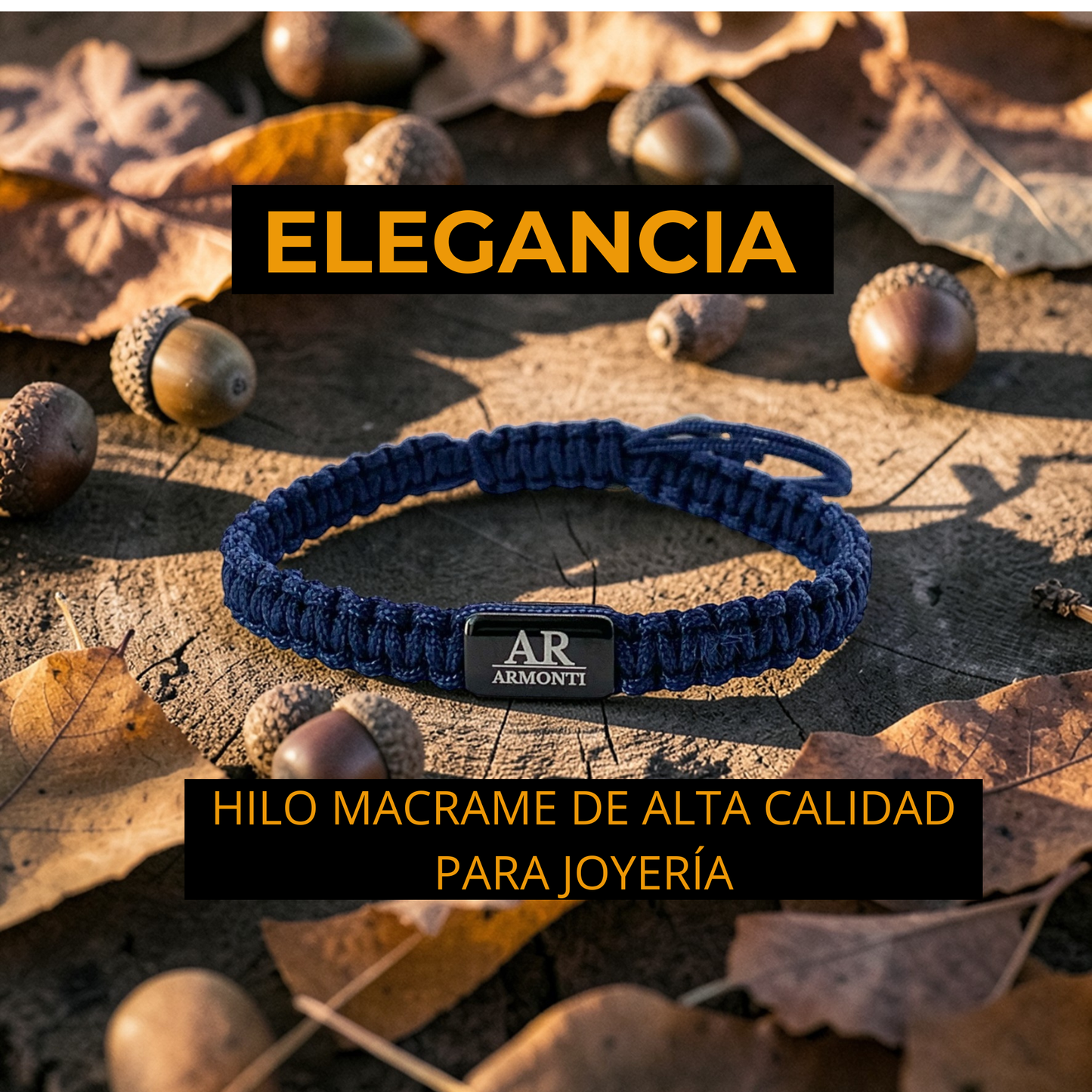 Pulsera azul oscuro de MACRAMÉ mujer